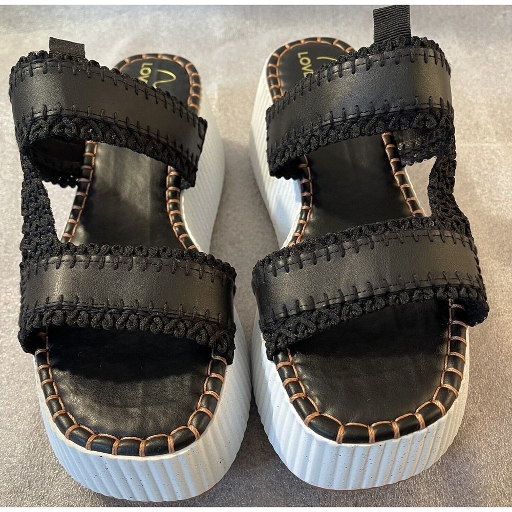 Love Rio Gillie Platform Sandal Women's Sz 10 Eu 41 Black Brazil‎ Slide - Picture 4 of 10